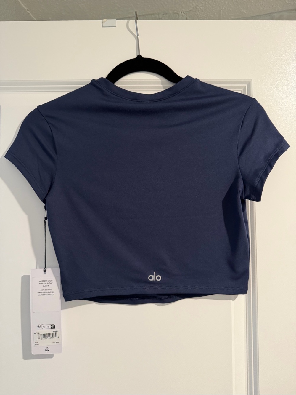 Alosoft Crop Finesse Short Sleeve - Navy - Picture 4 of 7